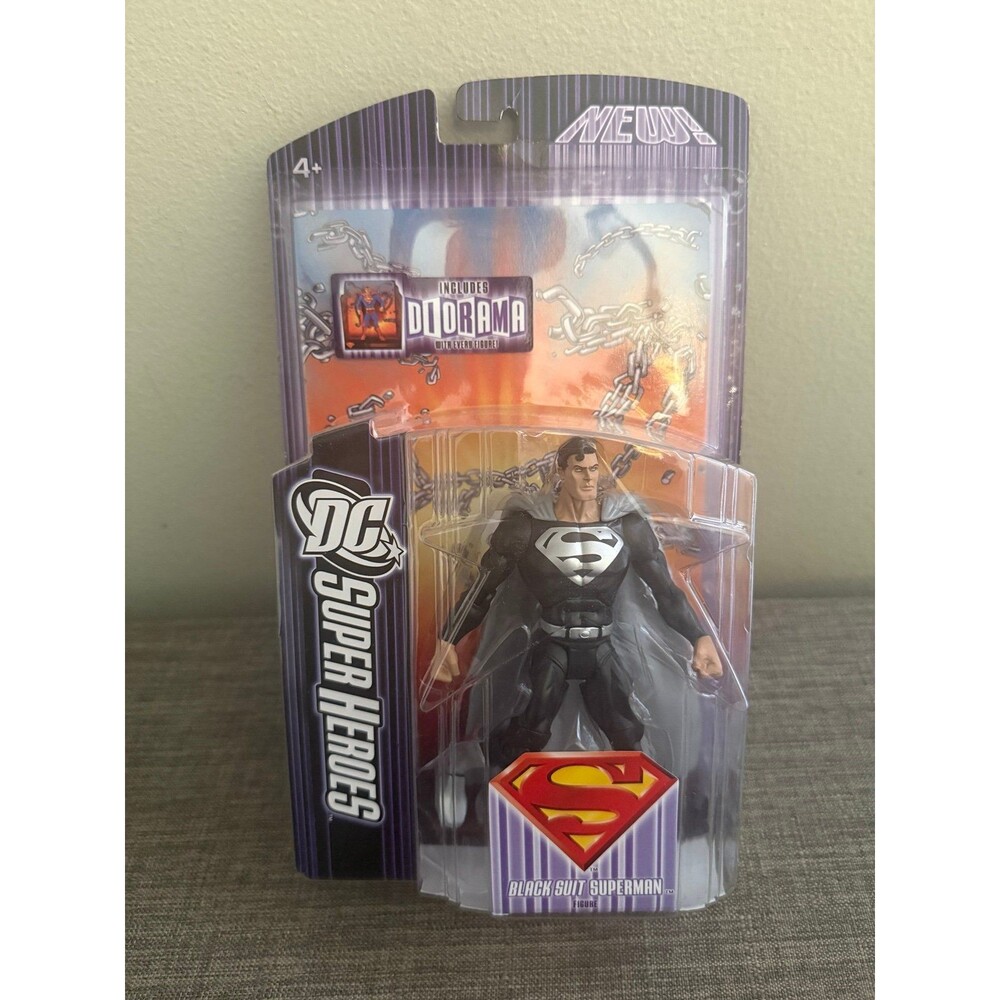 New Superman 2007 Black Suit S3 Sculpt Series DC Super Heroes 6" Figure